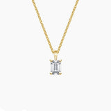 Single Bail Four Prong Diamond Pendant Necklace