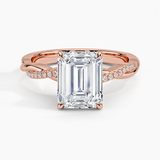 Twisted Vine with Entwined Pavé Diamonds Solitaire Engagement Ring
