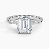 Twisted Vine with Entwined Pavé Diamonds Solitaire Engagement Ring