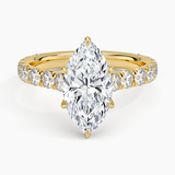 Elegant Pavé Three-Quarter Coverage Claw Prong Diamond Engagement Ring