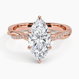 Twisted Vine with Entwined Pavé Diamonds Solitaire Engagement Ring