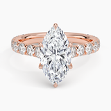 Elegant Pavé Three-Quarter Coverage Claw Prong Diamond Engagement Ring