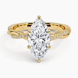 Twisted Vine with Entwined Pavé Diamonds Solitaire Engagement Ring