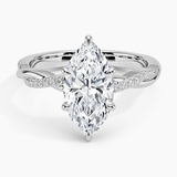 Twisted Vine with Entwined Pavé Diamonds Solitaire Engagement Ring