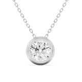 Classic Bezel Diamond Pendant Necklace