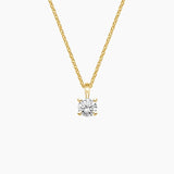 Single Bail Four Prong Diamond Pendant Necklace