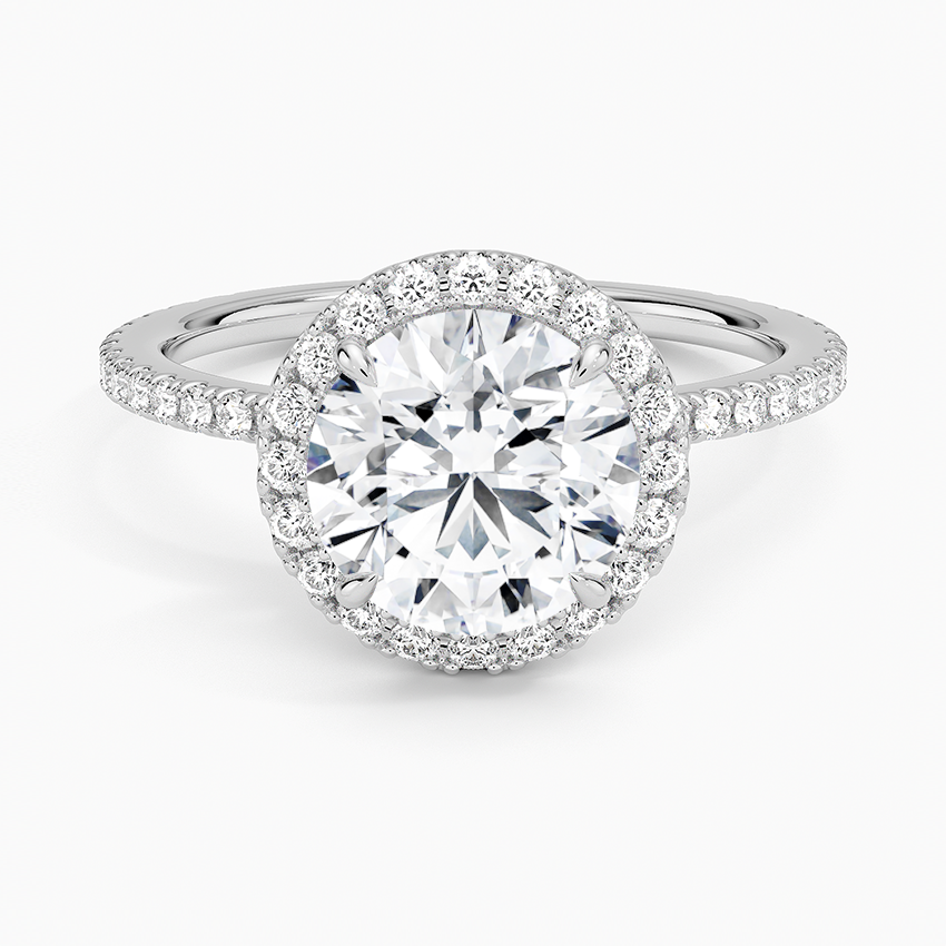 Halo with Pavé Stones Diamond Engagement Ring