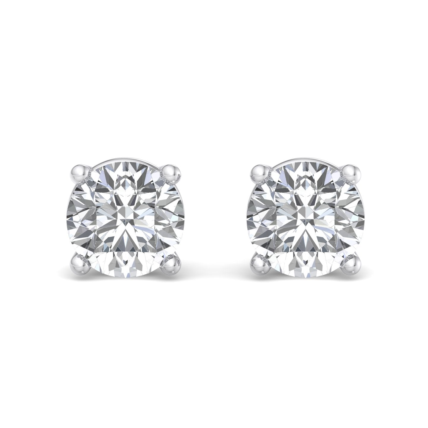 Four-Prong Screw Back Diamond Earrings