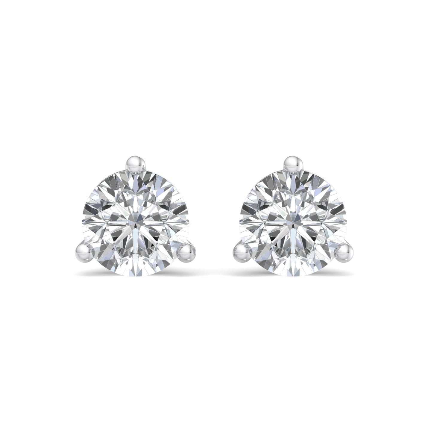 Three Prong Martini Diamond Earrings