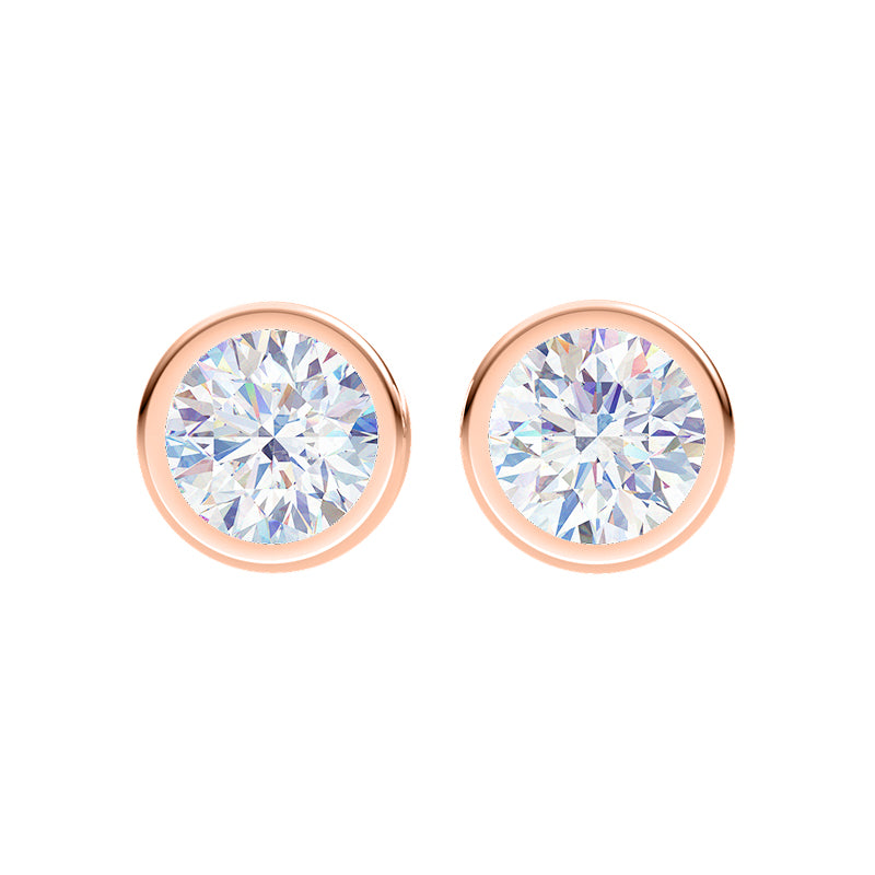 Classic Bezel Diamond Earrings