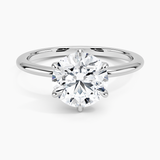 Classic Open Basket Six Claw Prong 1.5 mm Solitaire Engagement Ring