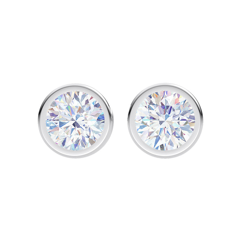 Classic Bezel Diamond Earrings