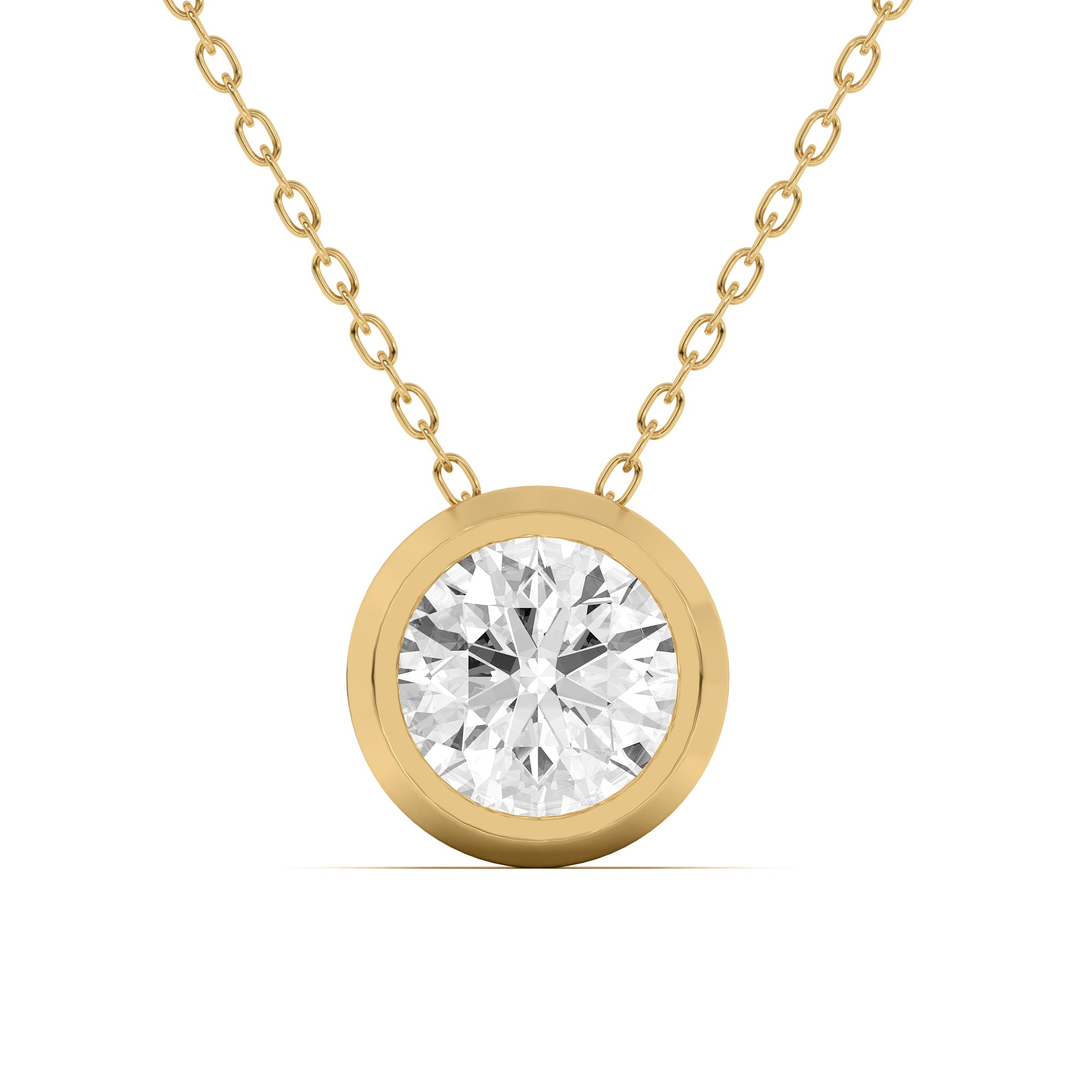 Classic Bezel Diamond Pendant Necklace