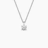 Single Bail Four Prong Diamond Pendant Necklace