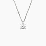 Single Bail Four Prong Diamond Pendant Necklace