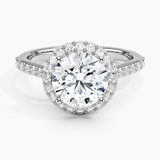 Halo with Side Stones Diamond Engagement Ring