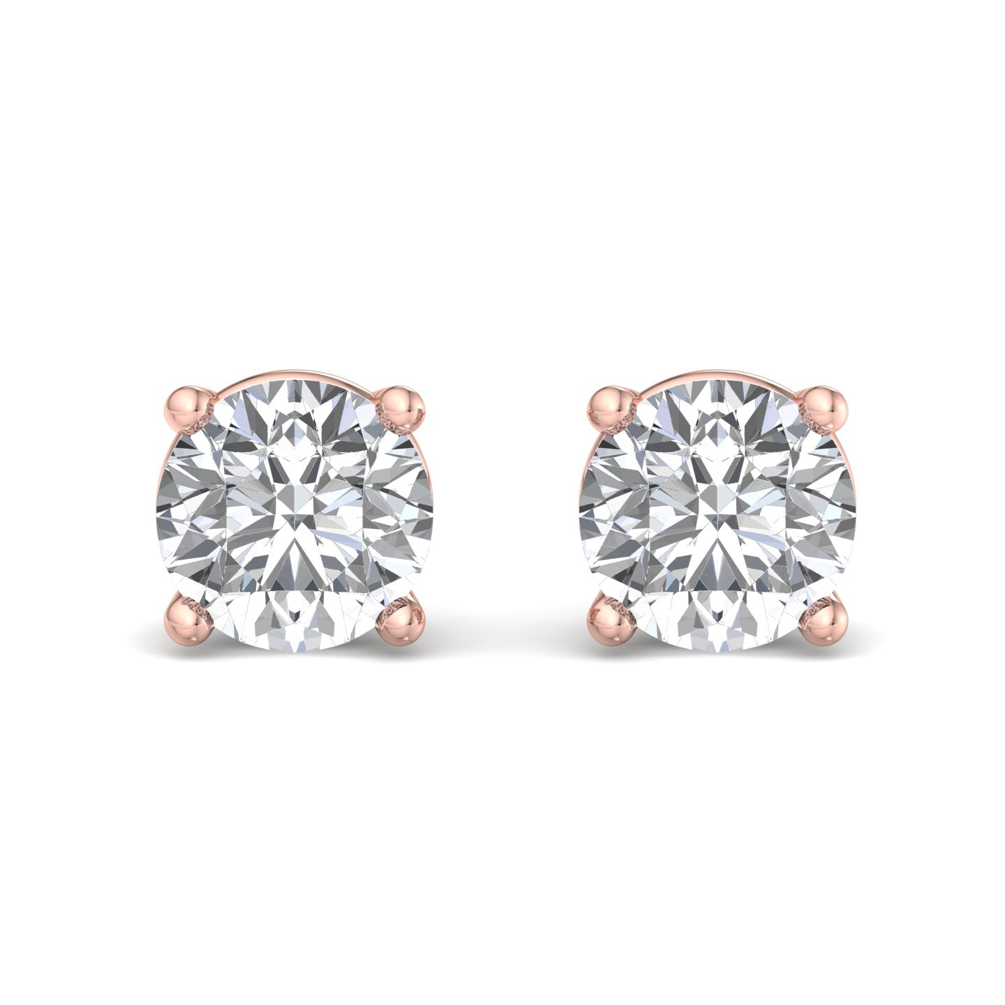 Four-Prong Screw Back Diamond Earrings