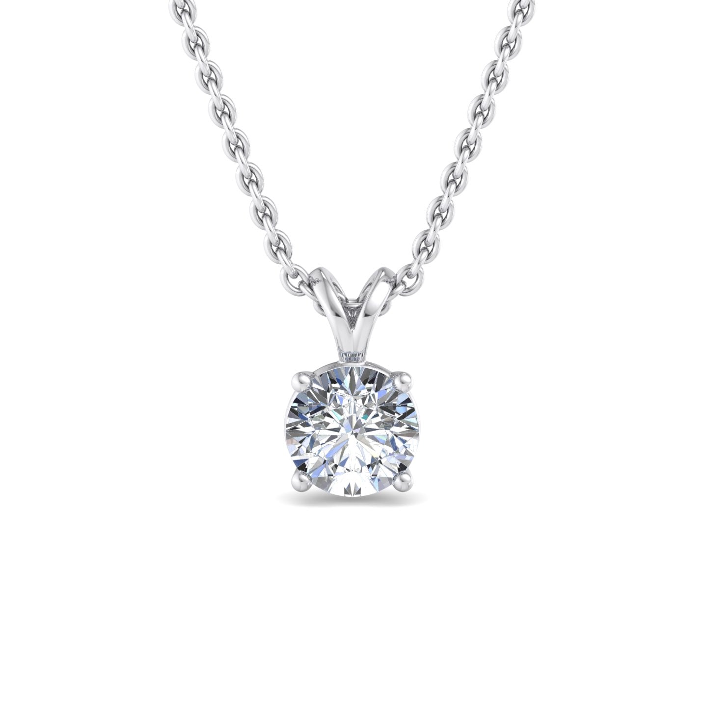 Classic Split Bail Diamond Pendant Necklace