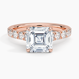Elegant Pavé Half-Quarter Coverage Claw Prong Diamond Engagement Ring