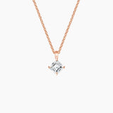 Single Bail Four Prong Diamond Pendant Necklace