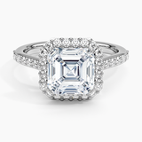 Halo with Side Stones Diamond Engagement Ring