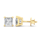 Four-Prong Screw Back Diamond Earrings