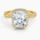 Petite Twisted Vine Halo Diamond Engagement Ring