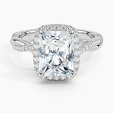 Petite Twisted Vine Halo Diamond Engagement Ring