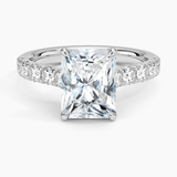 Elegant Pavé Half-Quarter Coverage Claw Prong Diamond Engagement Ring