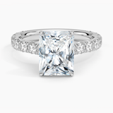 Elegant Pavé Three-Quarter Coverage Claw Prong Diamond Engagement Ring