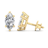 Four-Prong Screw Back Diamond Earrings