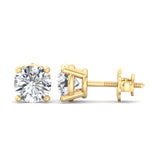 Four-Prong Screw Back Diamond Earrings