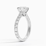 Elegant Pavé Three-Quarter Coverage Claw Prong Diamond Engagement Ring