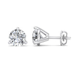 Three Prong Martini Diamond Earrings