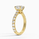 Elegant Pavé Three-Quarter Coverage Claw Prong Diamond Engagement Ring