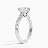 Elegant Pavé Half-Quarter Coverage Claw Prong Diamond Engagement Ring