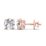 Four-Prong Screw Back Diamond Earrings