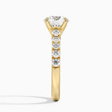 Elegant Pavé Half-Quarter Coverage Claw Prong Diamond Engagement Ring