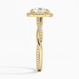 Petite Twisted Vine Halo Diamond Engagement Ring