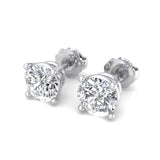 Four-Prong Screw Back Diamond Earrings