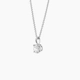 Single Bail Four Prong Diamond Pendant Necklace