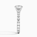 Elegant Pavé Three-Quarter Coverage Claw Prong Diamond Engagement Ring