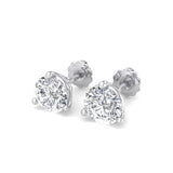 Three Prong Martini Diamond Earrings