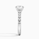 Elegant Pavé Half-Quarter Coverage Claw Prong Diamond Engagement Ring