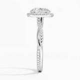 Petite Twisted Vine Halo Diamond Engagement Ring