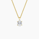 Single Bail Four Prong Diamond Pendant Necklace