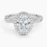 Petite Twisted Vine Halo Diamond Engagement Ring