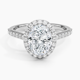 Halo with Side Stones Diamond Engagement Ring