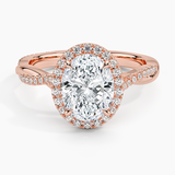 Petite Twisted Vine Halo Diamond Engagement Ring