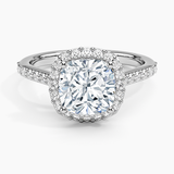 Halo with Side Stones Diamond Engagement Ring